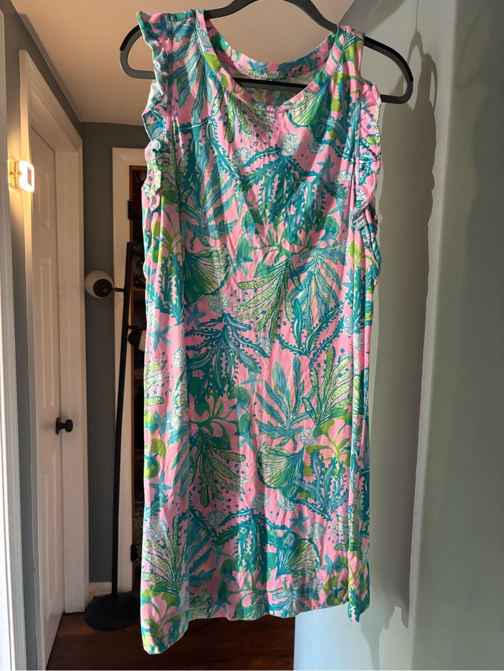 Lilly Pulitzer Pink Tropical Tank Dress with Teal & Green Print